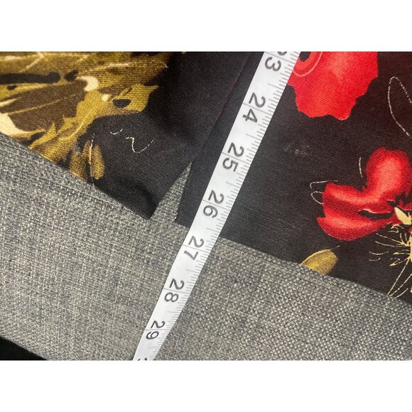 Herman Geist Womens Floral Button-Up Jacket Size 10 Black Red Gold Flower Print - Picture 9 of 10